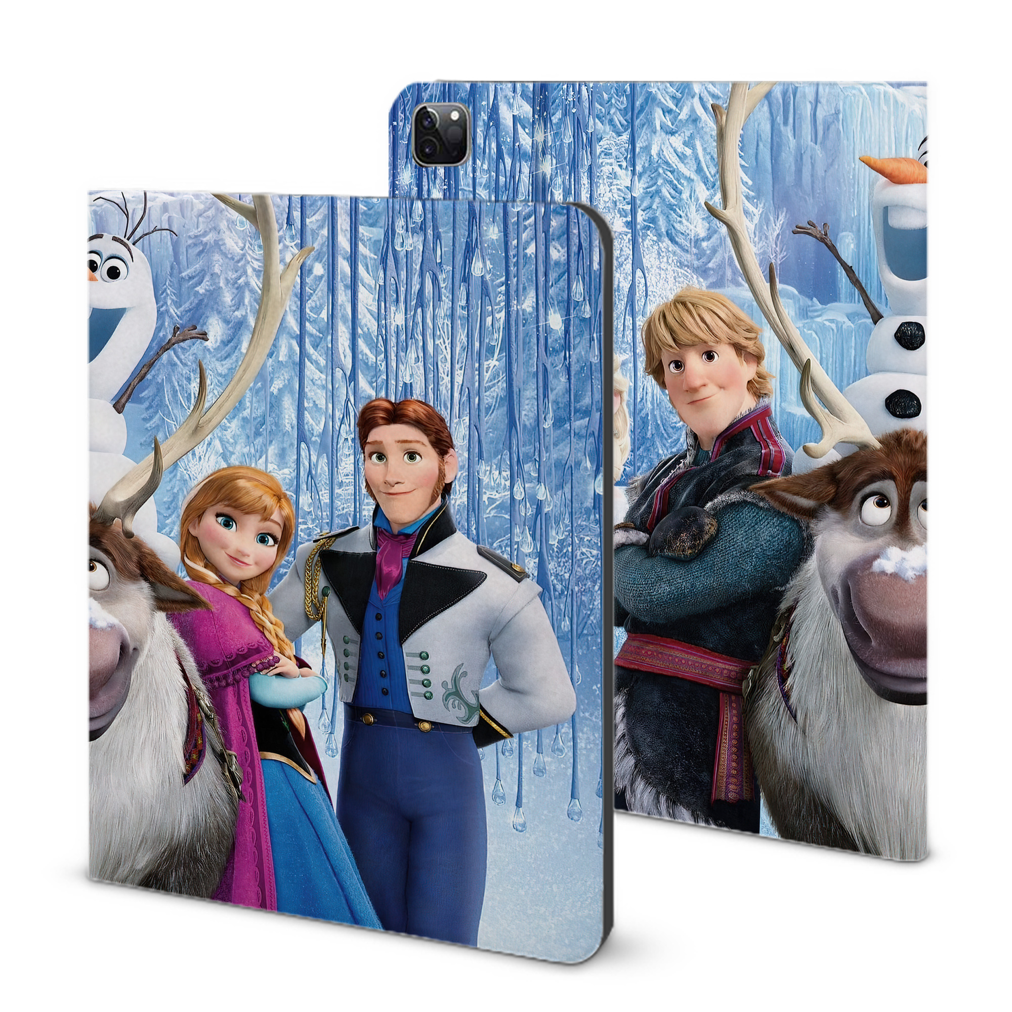 （画像用） アナと雪の女王 アンナ エルサ Frozen Anna Elsa IPad ケース ブック型 PUレザー TPU 耐衝撃 軽量 薄型 ペン収納なし 全面保護 IPad 各モデル対応